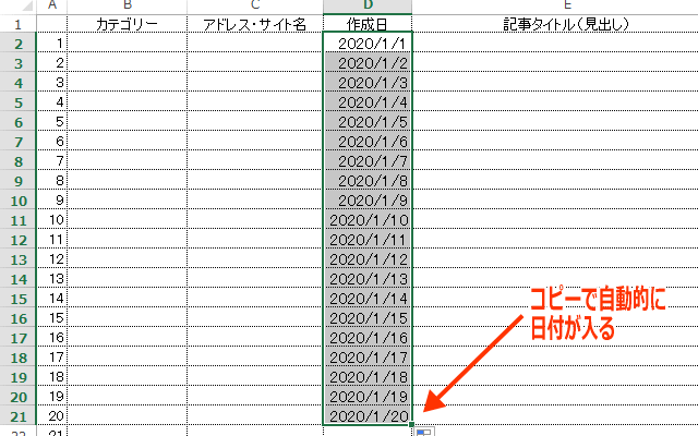 ブログ進捗管理表のイメージ画像