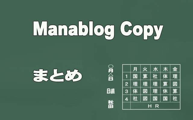 ManablogCopyセッティングまとめイメージ画像