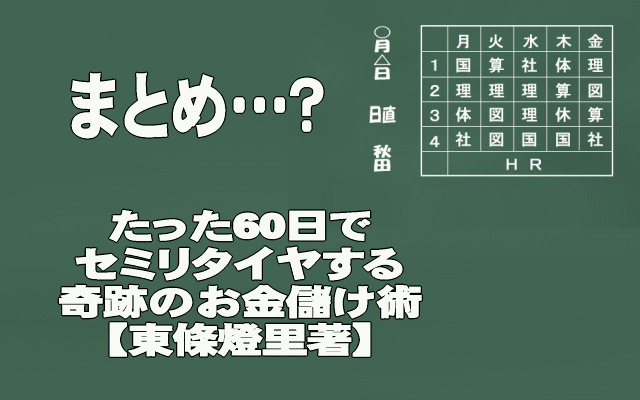 たった60日でセミリタイヤする奇跡のお金儲け術、を読んでのまとめイメージ画像