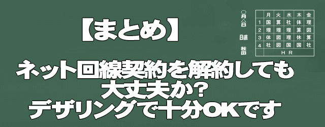 まとめ・ネット回線を解約してもデザリングで十分OK