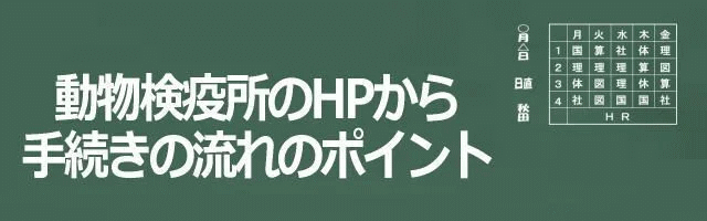 動物検疫所ホームページから手続きの流れイメージ画像